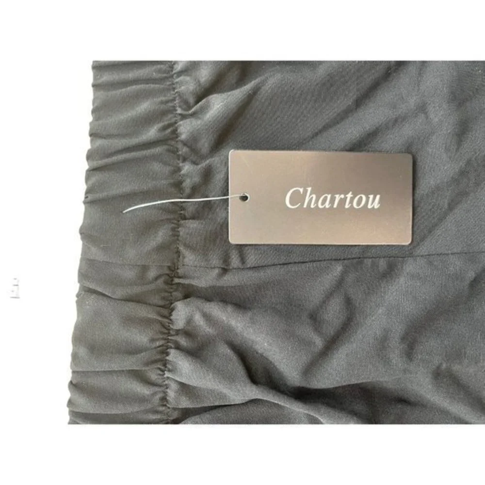 Chartou Collection Black FLOWY SHORTS Swim Cover Up Elastic Waist Size XL‎ NWT